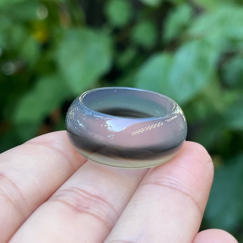 Size 9.5 translucent statement agate ring 1490